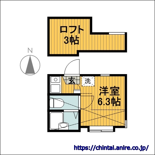 エリーナ202号室間取り